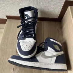 Nike Air Jordan 1 Mid 26cm ホワイト ネイビー 箱あり - メルカリ