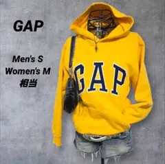 00s ギャップ GAP パーカー y2k アーチロゴ 刺繍 イエロー ネイビー