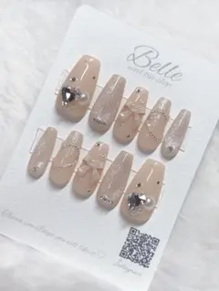 ネイルチップ マグネットフレンチガーリーオタクリボンワンホン韓国量産型スナ系地雷