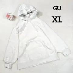 【ジーユー】 ヘビーウェイトビッグスウェットパーカー (XL) グレー 裏起毛