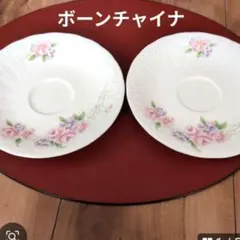 ボーンチャイナ　ナルミ　ノリタケ ソーサーのみ　2枚セット　花柄