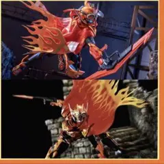 「ラスト」shf規格カスタム　ファイヤーガッチャードデイブレイク（マント、武器付 ラスト」shf規格カスタム ファイヤーガッチャードデイブレイク