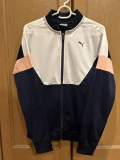 PUMA ジップアップジャケット M ネイビー/ホワイト/ピンク　ジャージ