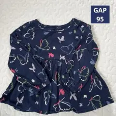 baby gap 蝶々柄 ネイビー トップス 2歳 95