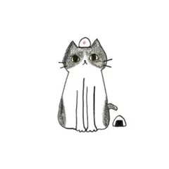 【1211】【ハチワレ猫の絵】オリジナル手描きアナログイラスト原画自作創作アート
