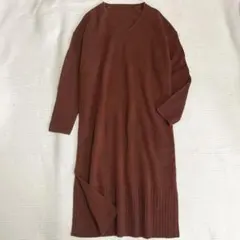 タグ付き　ROPE ロペ　タスマニアラムウールワンピース　Vネック　洗える　38