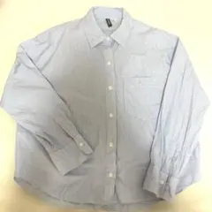 H&M 青と白のストライプ 長袖シャツ XS