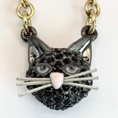 ケイトスペード 黒猫 パヴェ チャームネックレス ゴールド ネコ ラインストーンのサムネイル