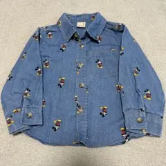 petit main ミッキーマウス柄 長袖シャツ 100