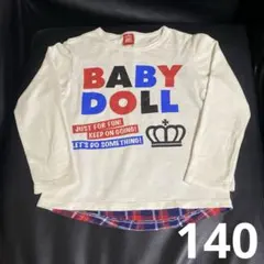 BABYDOLL 厚手 長袖 Tシャツ チェック柄 ロンT