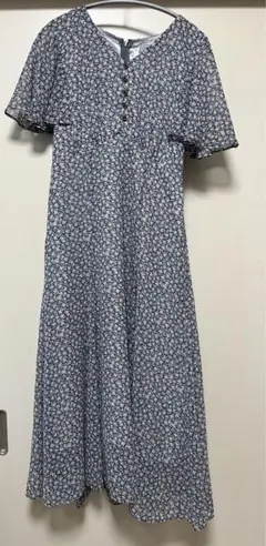 Rirandture フラワーシフォンワンピース　ブルー