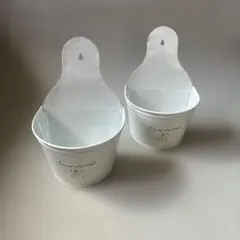 壁掛けプランター 2個セット ホワイト ガーデニング雑貨