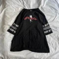 Betty Boop ベティブープ Tシャツ メッシュ 黒 L オーバーサイズ