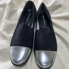 スエードメタリックスリッポンローファー