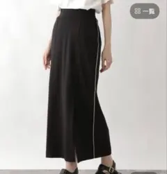 【美品】グローバルワーク ウツクシルエットIラインスカート ブラックライン M