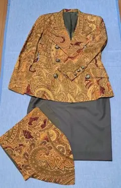 銀座マギー　ペイズリー柄 ダブルブレスト スカートセットアップ　M～Lサイズ