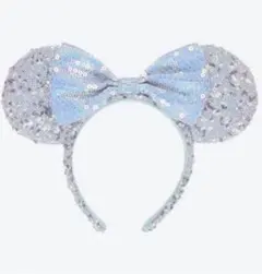 ディズニー カチューシャ 水色 スパンコール ミニー