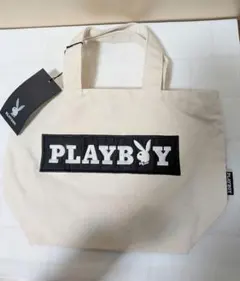 未使用　PLAYBOY　ミニトートバッグ　オフホワイトのサムネイル