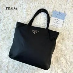 極上美品 180 プラダ トートバッグ ハンドバッグ ブラック ナイロン