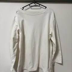 ★ 無印良品 太番手ボートネック長袖 生成りL サイズ