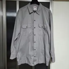 Dickies 574 シルバー 長袖 ワークシャツ ディッキーズのサムネイル