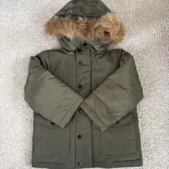 GU カーキファー付きフードダウンコート