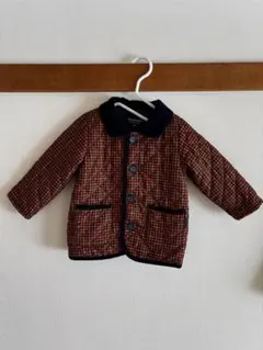 Moujonjon チェック柄ダウンコート 90サイズ