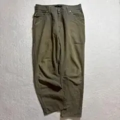 ジョンブル/リネン混/テーパード/ワークパンツ/カジュアル/カーキ/M