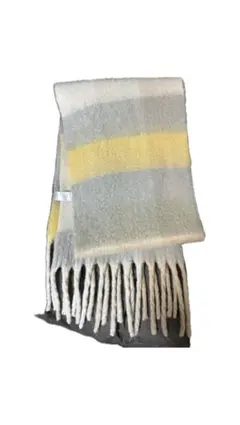 ストライプマフラー グレー/イエロー