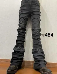 フレアデニム ロングレングス スタッズ swag opium スタッグ 黒 Y2