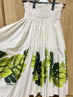 ナニプア nani pua モンステラ柄 パウスカート 白地