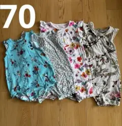 next baby ネクストベビー ロンパース 女の子3着セット おまけ付き