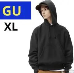 GU　ヘビーウェイトウォッシュドスウェットパーカー　ブラック　サイズXL