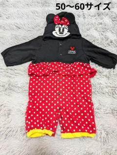 ミニーマウス フリル付き2wayロンパース 50〜60サイズ