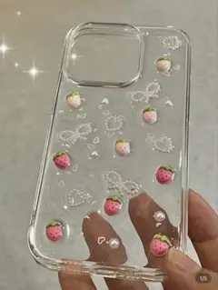 SHEIN いちご柄 透明 ケース　iPhone 13 Pro
