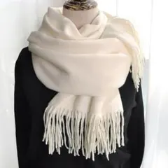 白 定番 エレガント 大判 カシミヤ マフラー ストール 高品質 マフラー