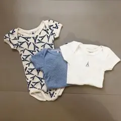 プチバトー 半袖ボディ3枚セット 12m74㎝