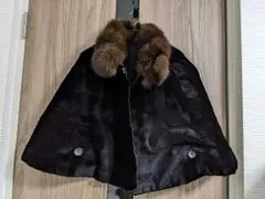 139　シェアードミンク　ロシアンセーブル　ポンチョコート　マント　ボレロ