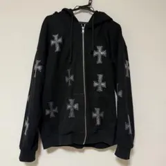 unknown クロスラインストーンジップアップパーカー 本日限定価格