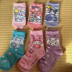 サンリオ　キッズ　靴下　6足セット　マイメロディ シナモロール　クロミ　女の子
