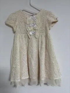 値下げ【エニィファム anyFAM 100 】ワンピース白 キッズ 女の子　春