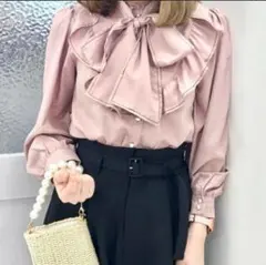 INGNI イング 2WAY配色リボンブラウス　地雷系　ピンク　休日　夏