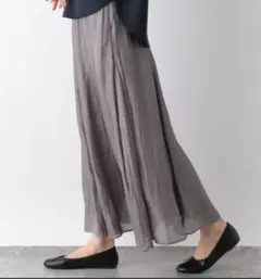 グローバルワーク　エアリーリラックスシャイニースカート　グレー