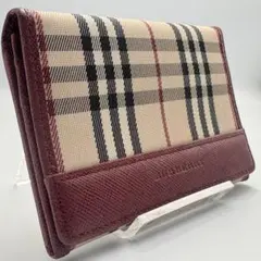 美品✨ バーバリー ノバチェック カードケース 名刺入れ レザー ボルドー