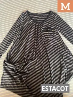 ESTACOT 【サイズM】ストライプ 長袖チュニック