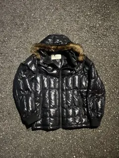 archiveファー付きブラックダウンジャケット お兄系 y2k 光沢