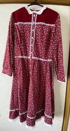 ワンピース　花柄　レース　ビンテージ