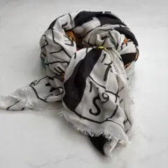 希少✨Faliero Sarti 大判ストール カシミヤ混 クロスワード柄のサムネイル