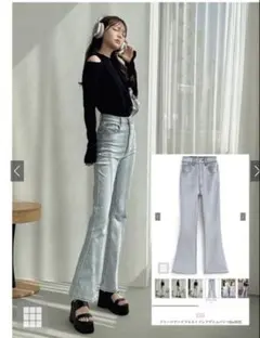 GRL フリージアハイウエストフレアデニムパンツ cu522