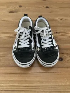 Vans チェッカー スニーカー 黒/白　20cm